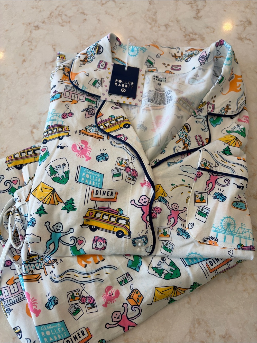 Roller Rabbit x Target Women's Roadtrip Long Sleeves and Pants Pajama Set XL